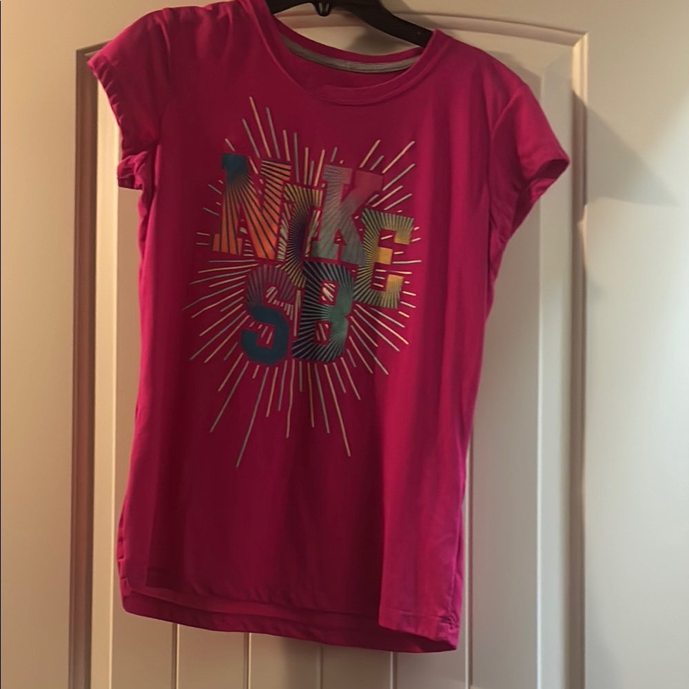 Girls Nike Pink Short Sleeve Tee